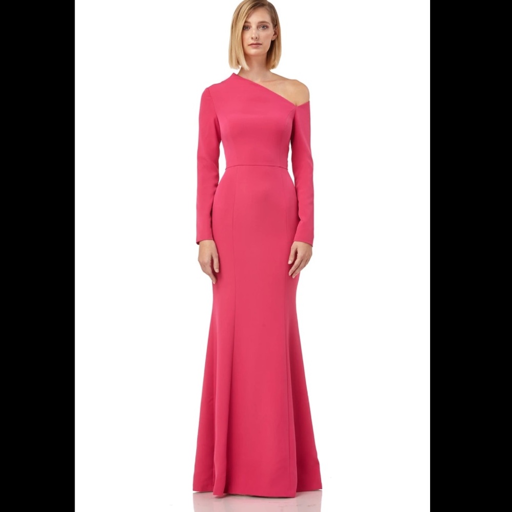 Kay Unger Pink Mermaid Maxi Dress Gown Size 14